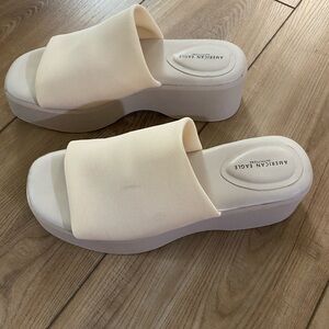 White platform sandals